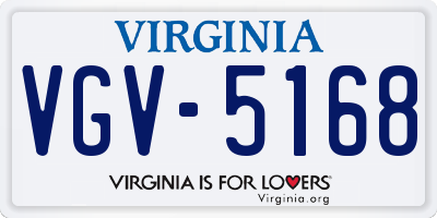 VA license plate VGV5168