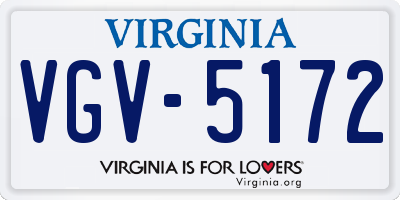 VA license plate VGV5172