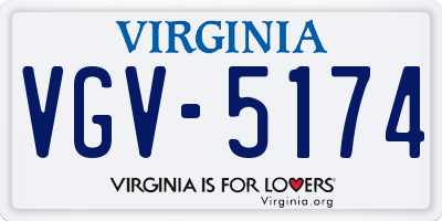 VA license plate VGV5174