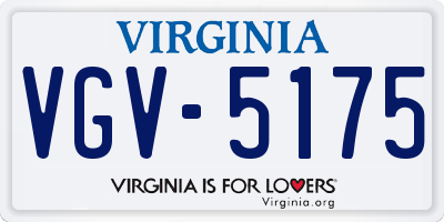 VA license plate VGV5175