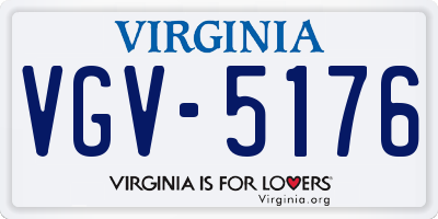 VA license plate VGV5176