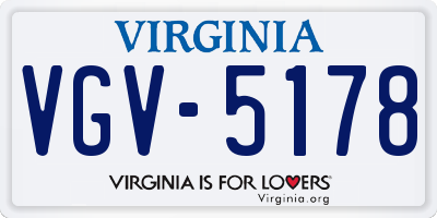 VA license plate VGV5178
