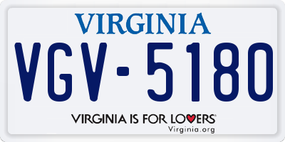 VA license plate VGV5180