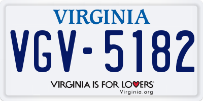 VA license plate VGV5182