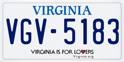 VA license plate VGV5183
