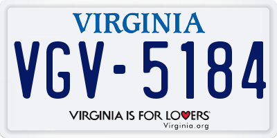 VA license plate VGV5184