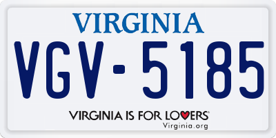 VA license plate VGV5185