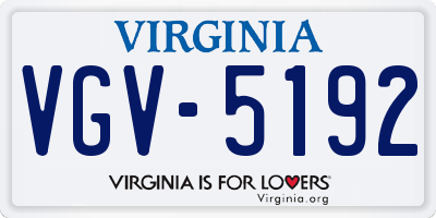 VA license plate VGV5192