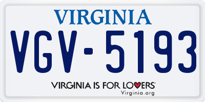 VA license plate VGV5193