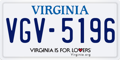 VA license plate VGV5196
