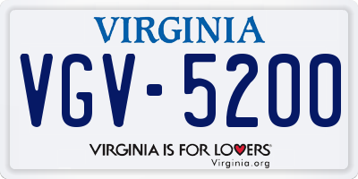 VA license plate VGV5200