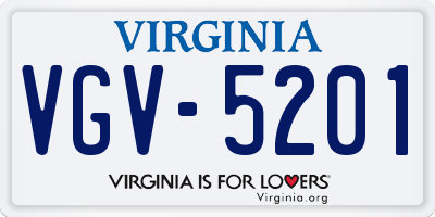 VA license plate VGV5201