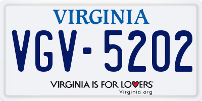 VA license plate VGV5202