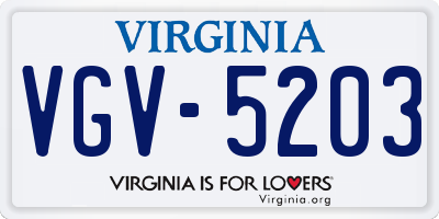 VA license plate VGV5203