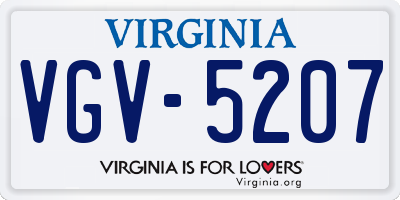 VA license plate VGV5207
