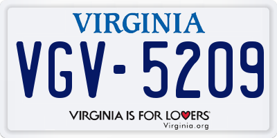 VA license plate VGV5209