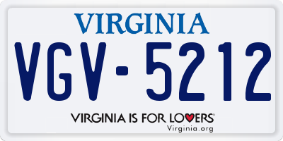 VA license plate VGV5212