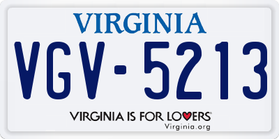 VA license plate VGV5213