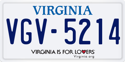 VA license plate VGV5214