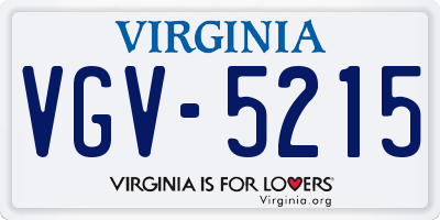 VA license plate VGV5215