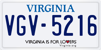 VA license plate VGV5216