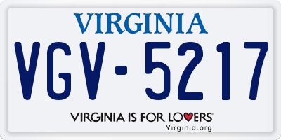 VA license plate VGV5217