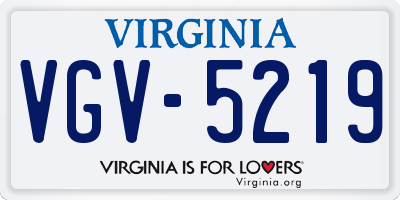 VA license plate VGV5219