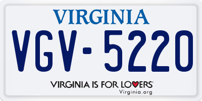 VA license plate VGV5220
