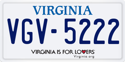 VA license plate VGV5222
