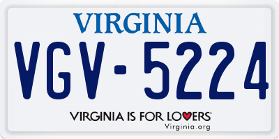 VA license plate VGV5224