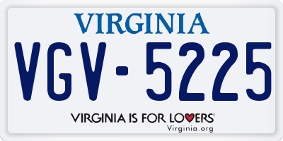 VA license plate VGV5225