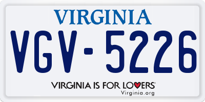 VA license plate VGV5226