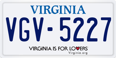 VA license plate VGV5227