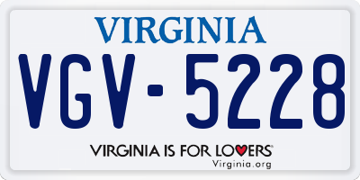 VA license plate VGV5228