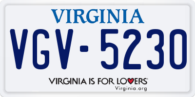 VA license plate VGV5230