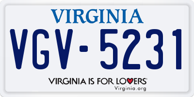 VA license plate VGV5231