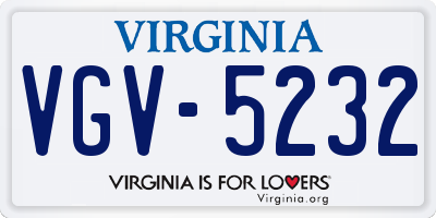 VA license plate VGV5232