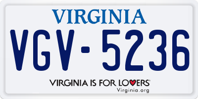 VA license plate VGV5236