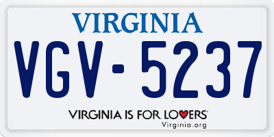 VA license plate VGV5237