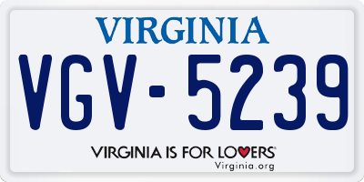 VA license plate VGV5239