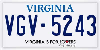 VA license plate VGV5243