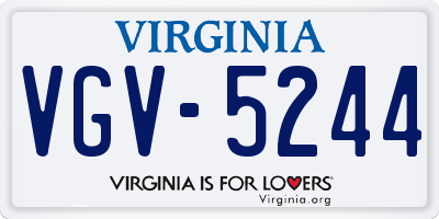 VA license plate VGV5244