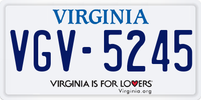 VA license plate VGV5245