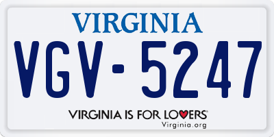 VA license plate VGV5247