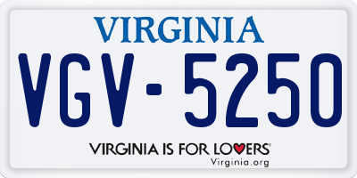 VA license plate VGV5250