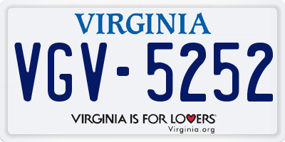 VA license plate VGV5252