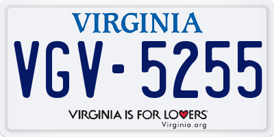 VA license plate VGV5255
