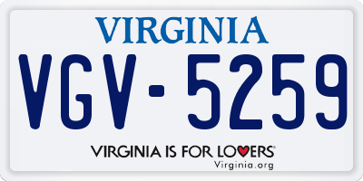 VA license plate VGV5259