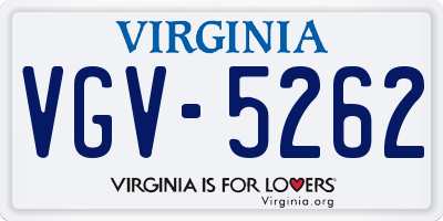 VA license plate VGV5262