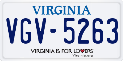 VA license plate VGV5263